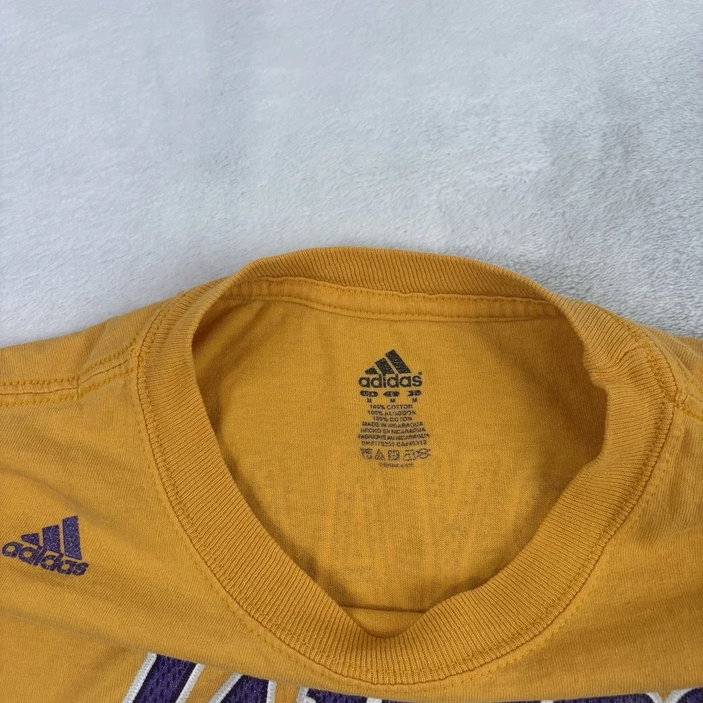 Adidas Los Angeles Lakers Kobe Bryant Gold Short Sleeve Jersey Shirt Men's Med